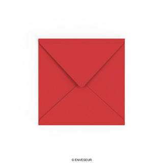 Cherry Red British Made Gummed V-Flap Envelope (155 x 155mm)