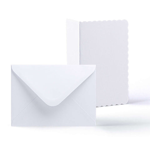 White Scalloped Cards & Envelopes Pack