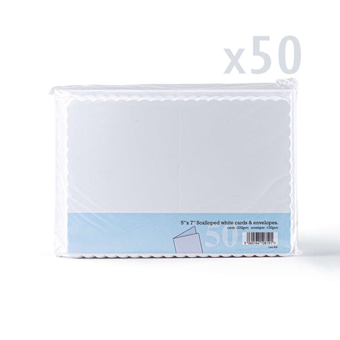 White Scalloped Cards & Envelopes Pack