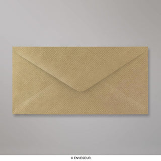 Hnědá obálka s žebrovaným vzorem 110x220 mm (DL)