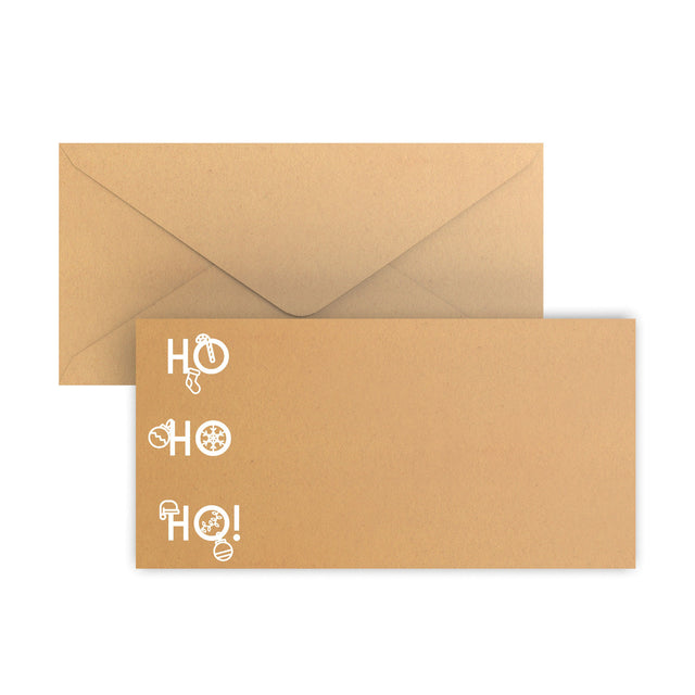 Christmas Envelopes HO HO HO Fleck 110 x 220 mm (DL) Gummed