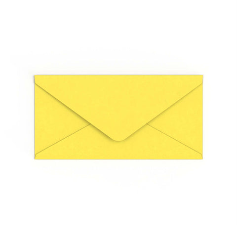 DL Sunflower Yellow British Made Gummed V-Flap Envelope (110 x 220mm)