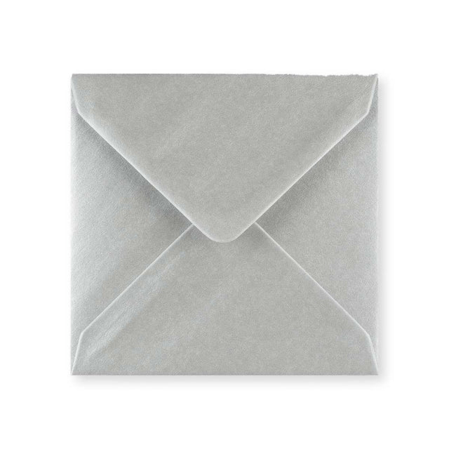 Metallic Silver Gummed V-Flap Greeting Card Envelope (130 x 130mm)