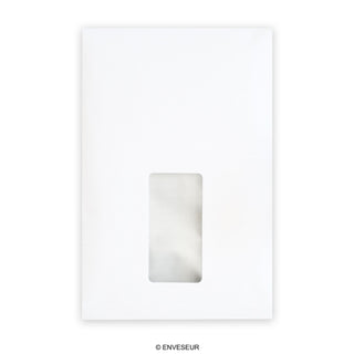 White gusset envelope with window 229x162x25 mm (C5)