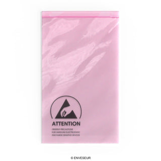 Pink anti-static bags ESD with grip seal