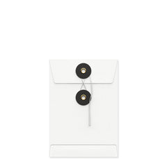 Coloured envelopes with string and washer closure White + Black 162 x 114 mm (C6)