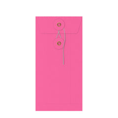 Coloured envelopes with string and washer closure Pink 220 x 110 mm (DL)