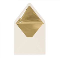 Paper Lined Envelopes Ivory + Gold Foil 160 x 160 mm