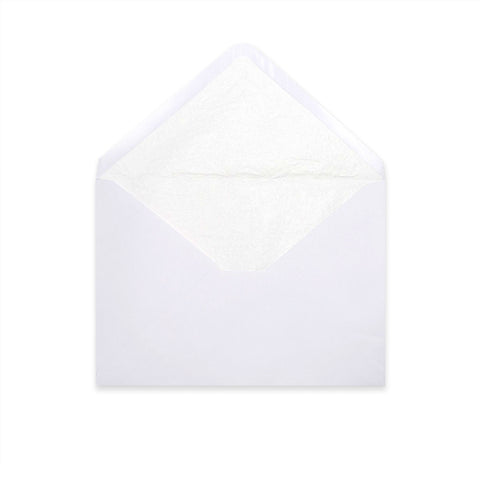 Paper Lined Envelopes White + White Fancy Paper 162 x 229 mm (C5)