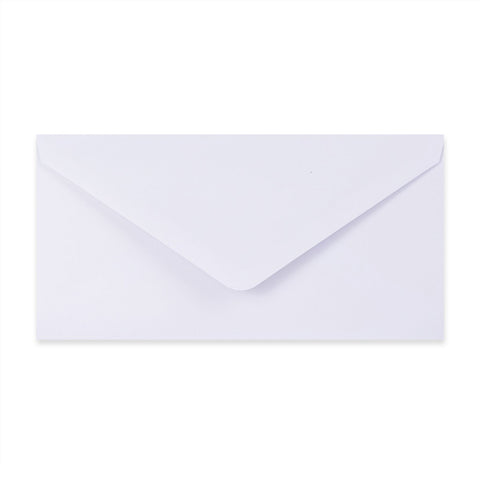 Paper Lined Envelopes White + Red Fancy Paper 110 x 220 mm (DL)