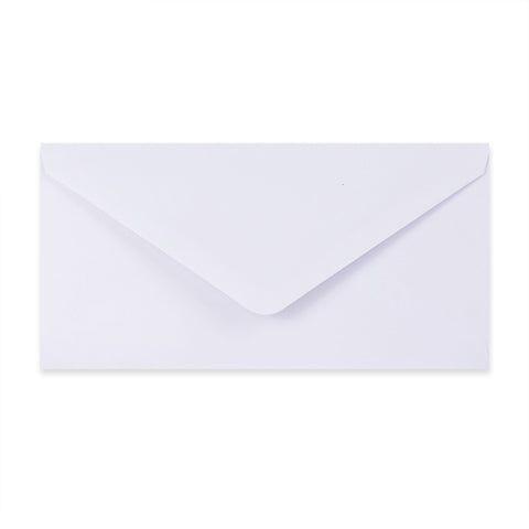 Paper Lined Envelopes White + Silver Foil 110 x 220 mm (DL)