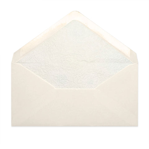 Paper Lined Envelopes Ivory + White Fancy Paper 110 x 220 mm (DL)